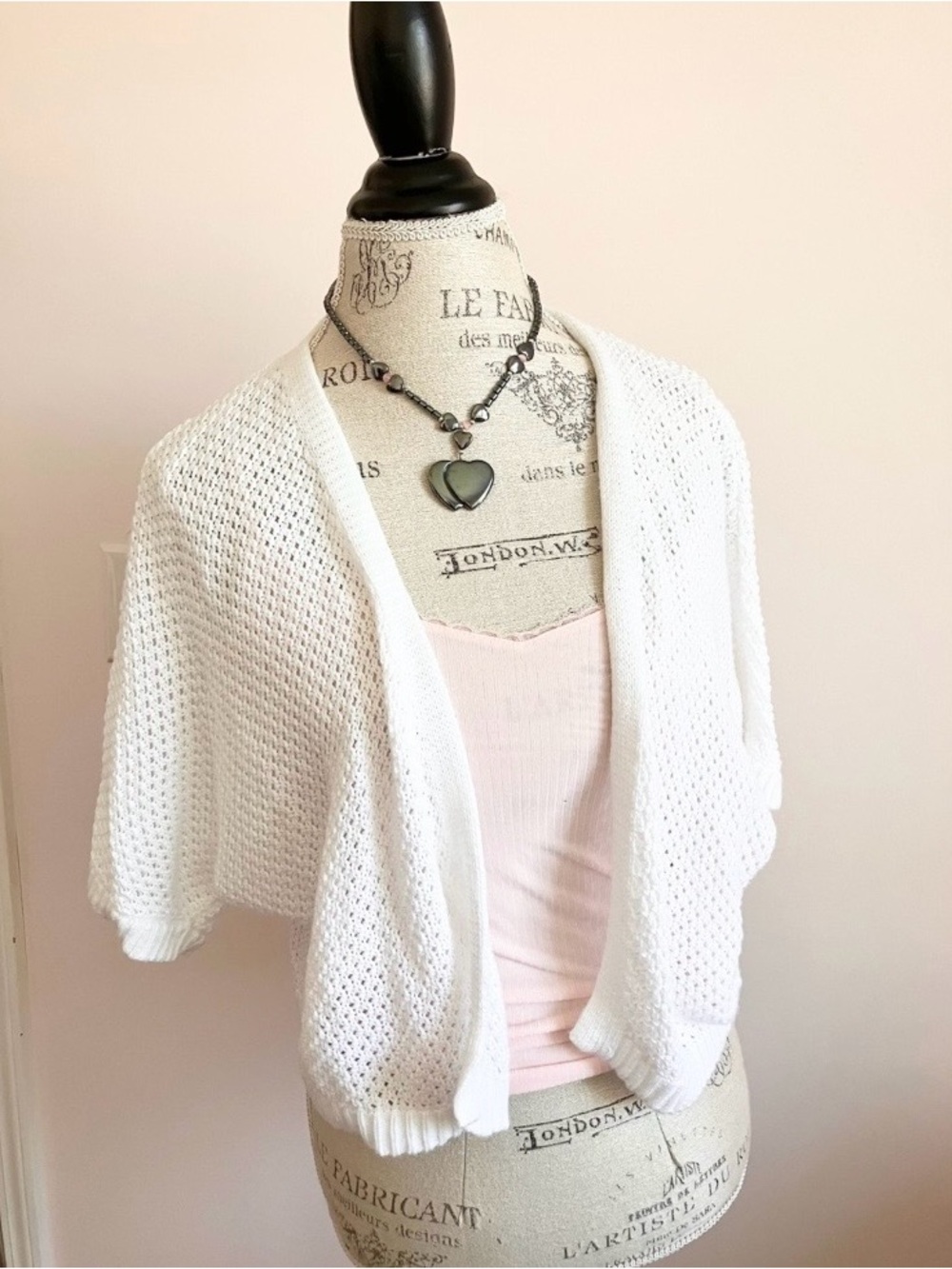 Croft & Barrow White Open Cardigan
